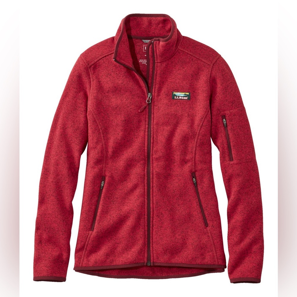 L.L.Bean Women’s Sweater Fleece Jacket - Size M, Mountain Red, NWT